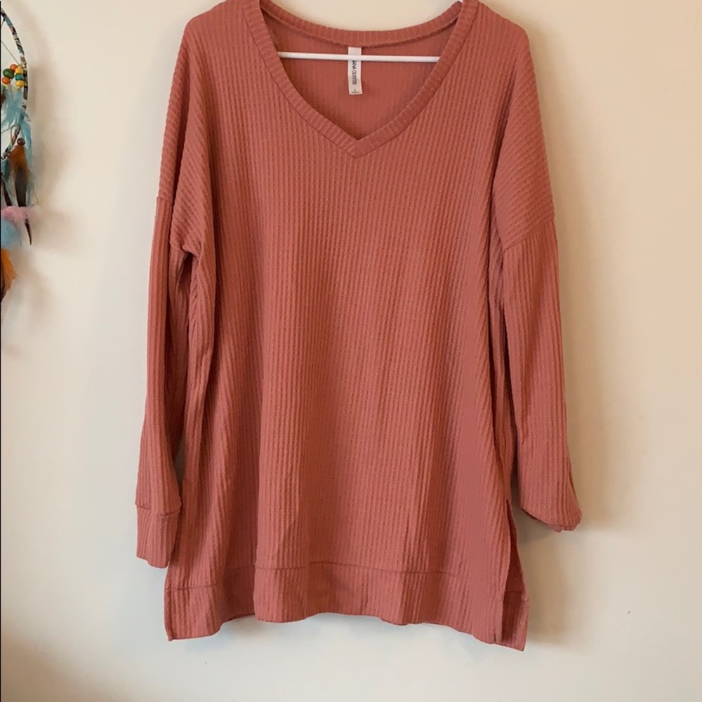 Waffle knit tunic